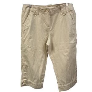 Sandro Womens 12 Tan Capri Cargo Shorts Cotton Summer Beach‎ Vacation Designer